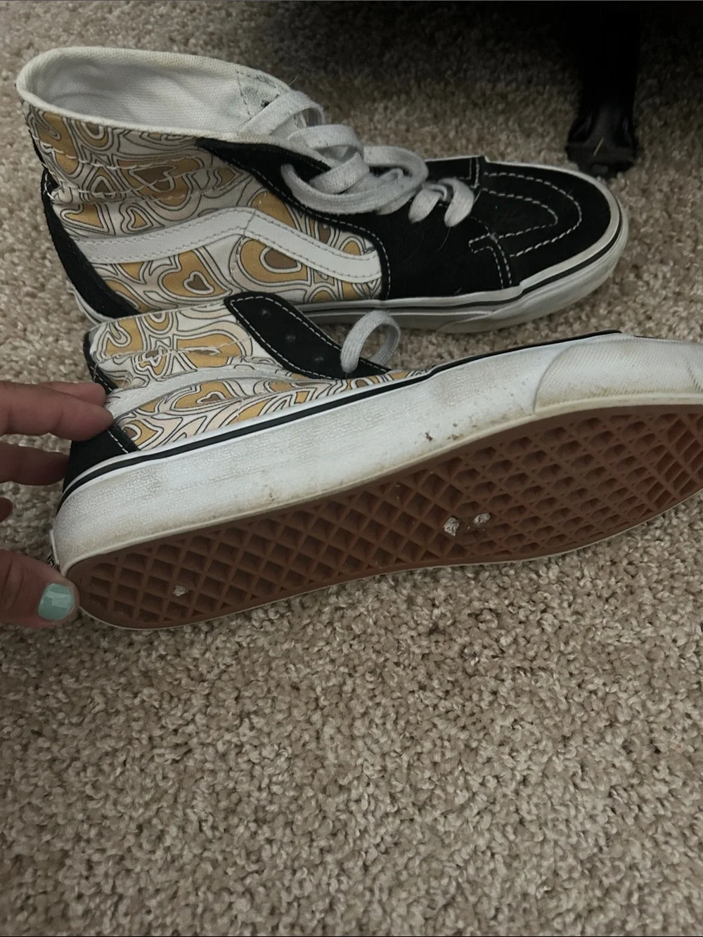 Vans Black High-Top Sneakers with Yellow Accent